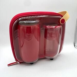EILONG Red/Gold/Clear Reusable Tea Infuser Filter Set w/ Carrying Case